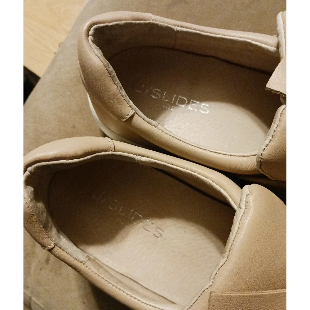 J Slides Women's Dusty Rose Triple Leather Astor Slip On Tennis Shoes, Size 7‎
